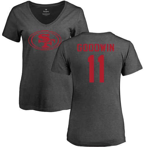 San Francisco 49ers Ash Women Marquise Goodwin One Color #11 NFL T Shirt